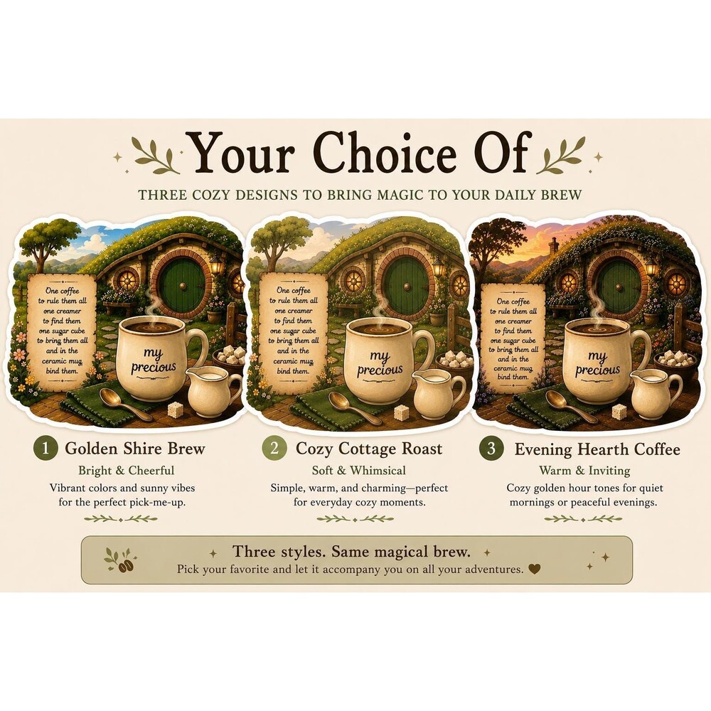 Fantasy Coffee Sticker My Precious coffee Mug Decal Hobbitcore 3 to choose from
